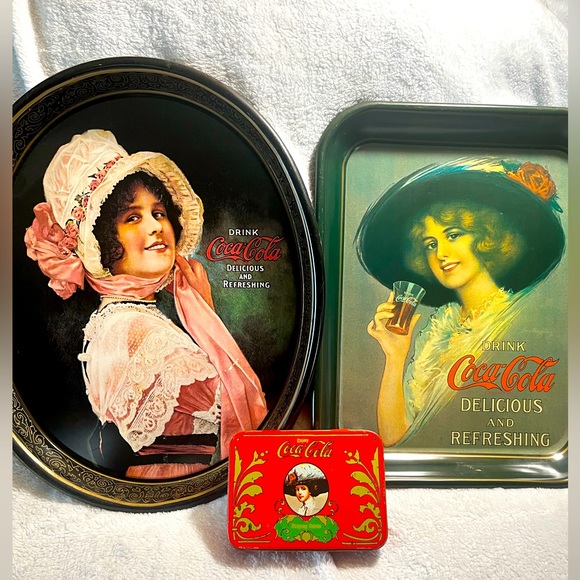Coca Cola Other - Antique Coca -Cola Serving trays with rare playing cards